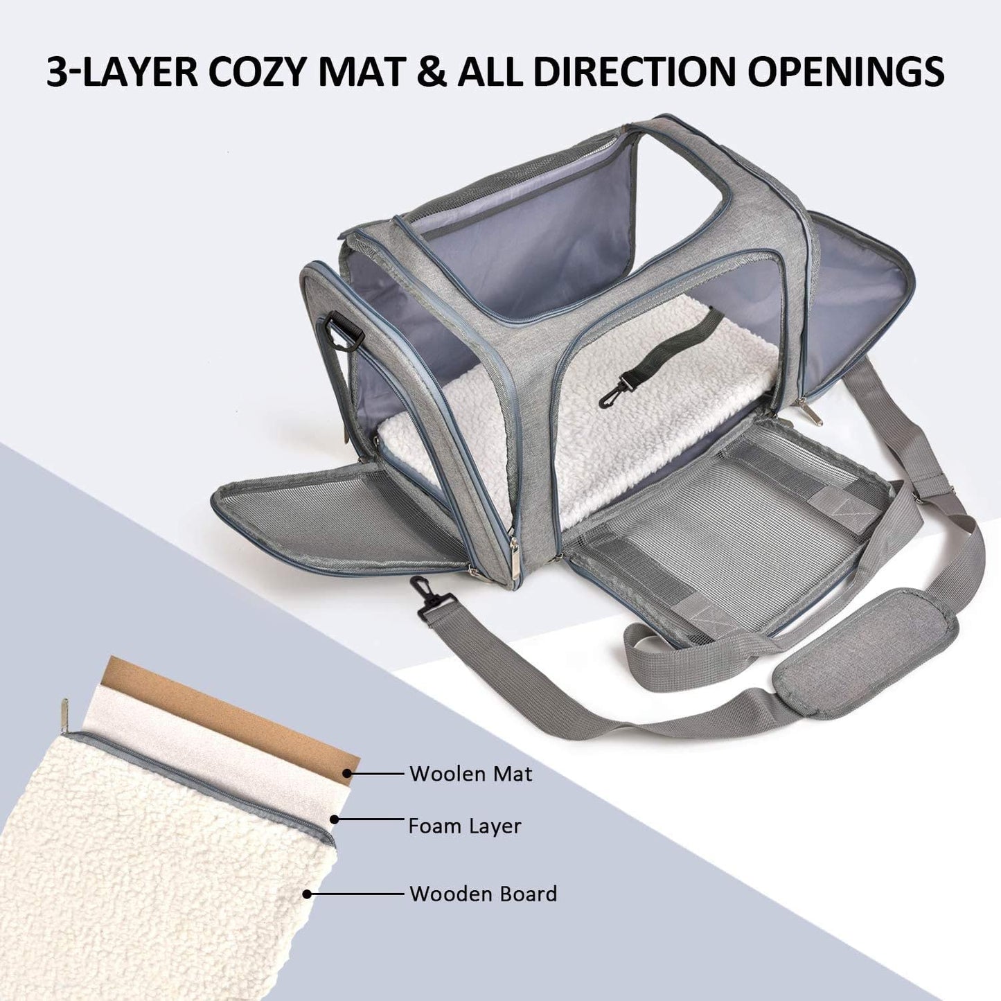 Cat Carriers Small Dog Puppy Carrier Pet Carrier Bag for Small Cats Dogs Puppies up to 4Kg, Airline Approved Small Dog Carrier Soft Sided, Collapsible Travel Puppy Carrier