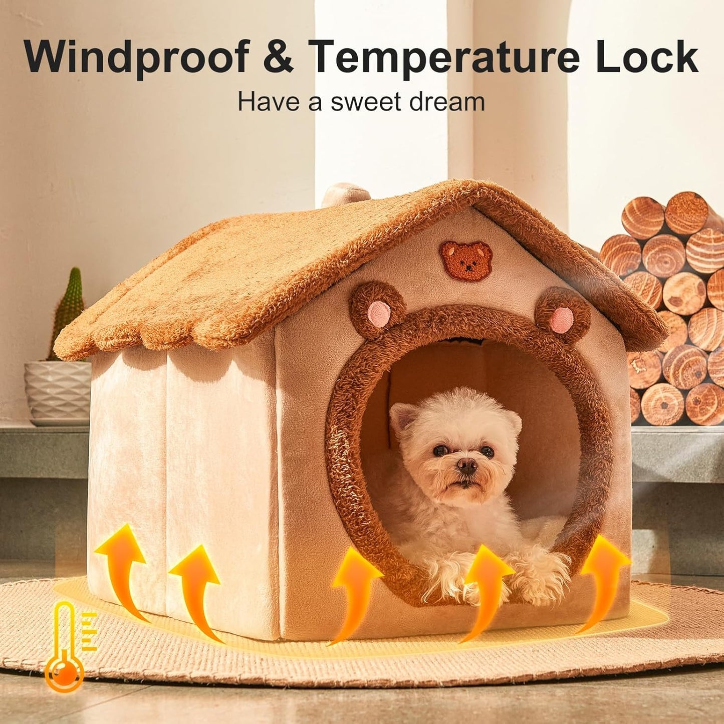 Cute Foldable Cat/Puppy House with Cushion - Petsberg®
